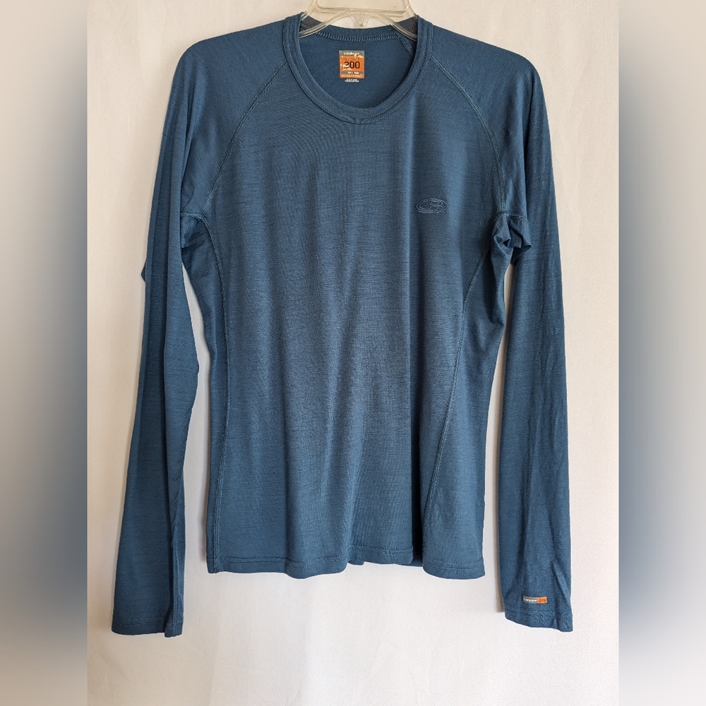 Icebreaker Men's Medium Long Sleeve Shirt Thermal Bodyfit 200 Merino Wool Top